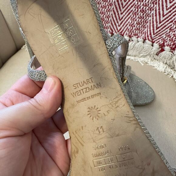 Stuart Weitzman Starla Metallic Sandals - Picture 6 of 7